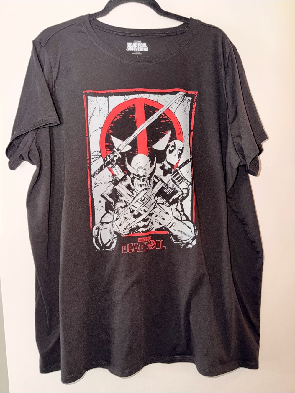 torrid Black Deadpool Graphic Short Sleeve Tee with Red Accents